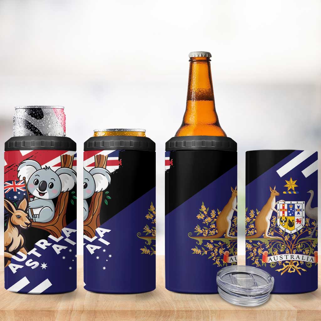 Personalised Australia Kangaroo Koala Together 4 in 1 Can Cooler Tumbler Special Edition