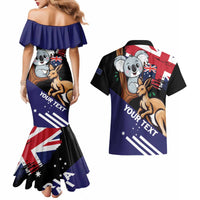Personalised Australia Kangaroo Koala Together Couples Matching Mermaid Dress and Hawaiian Shirt Special Edition
