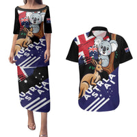 Personalised Australia Kangaroo Koala Together Couples Matching Puletasi and Hawaiian Shirt Special Edition