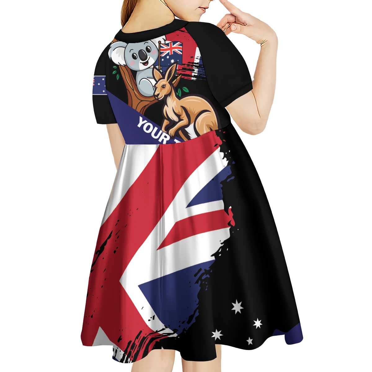 Personalised Australia Kangaroo Koala Together Kid Short Sleeve Dress Special Edition