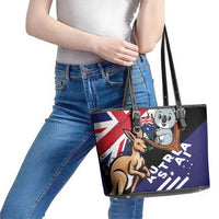 Australia Kangaroo Koala Together Leather Tote Bag Special Edition