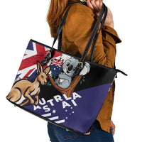 Australia Kangaroo Koala Together Leather Tote Bag Special Edition