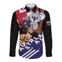 Personalised Australia Kangaroo Koala Together Long Sleeve Button Shirt Special Edition