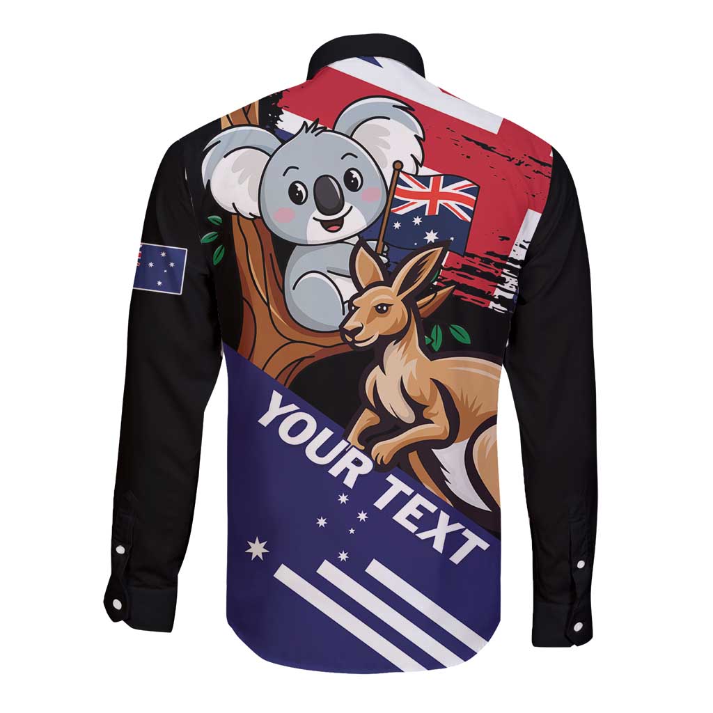 Personalised Australia Kangaroo Koala Together Long Sleeve Button Shirt Special Edition