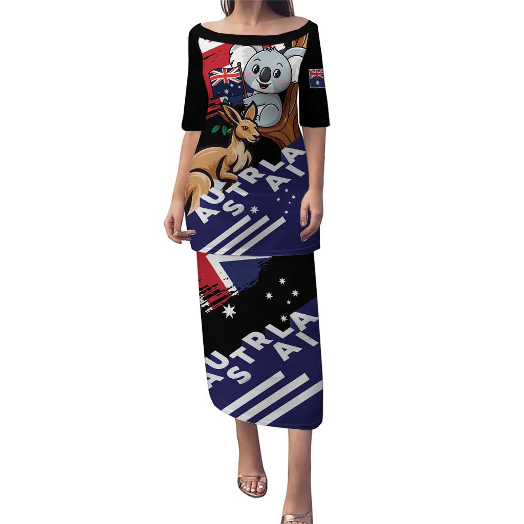 Personalised Australia Kangaroo Koala Together Puletasi Special Edition - Wonder Print Shop