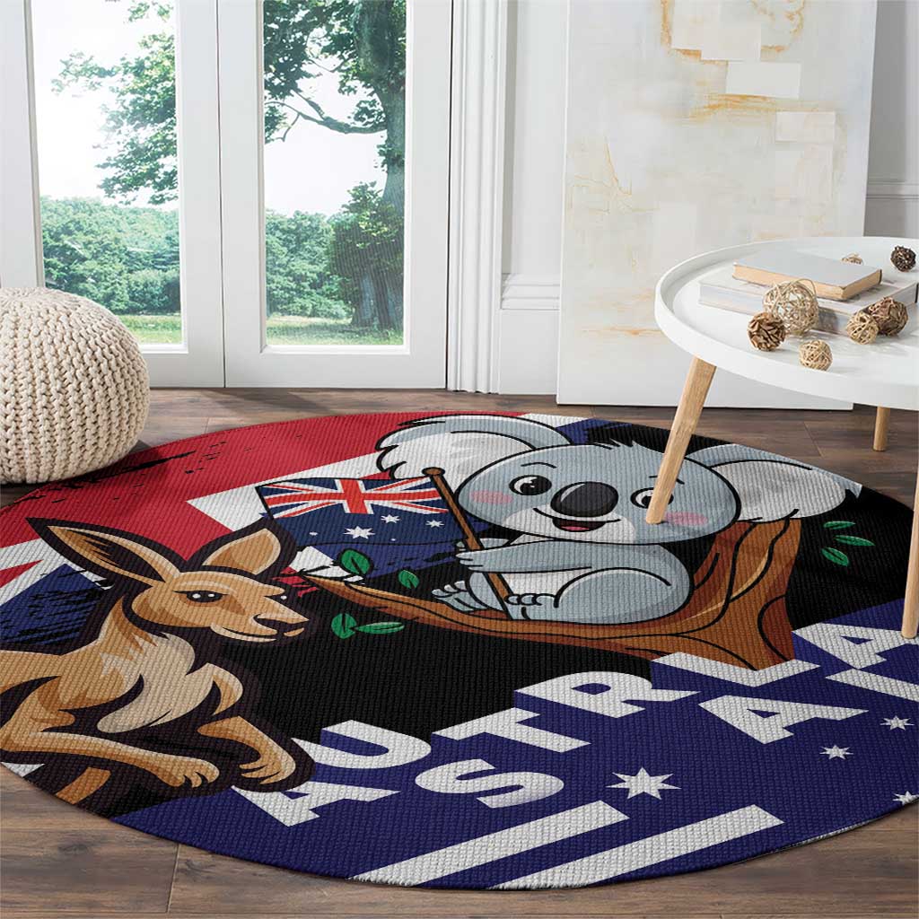 Australia Kangaroo Koala Together Round Carpet Special Edition - Wonder Print Shop