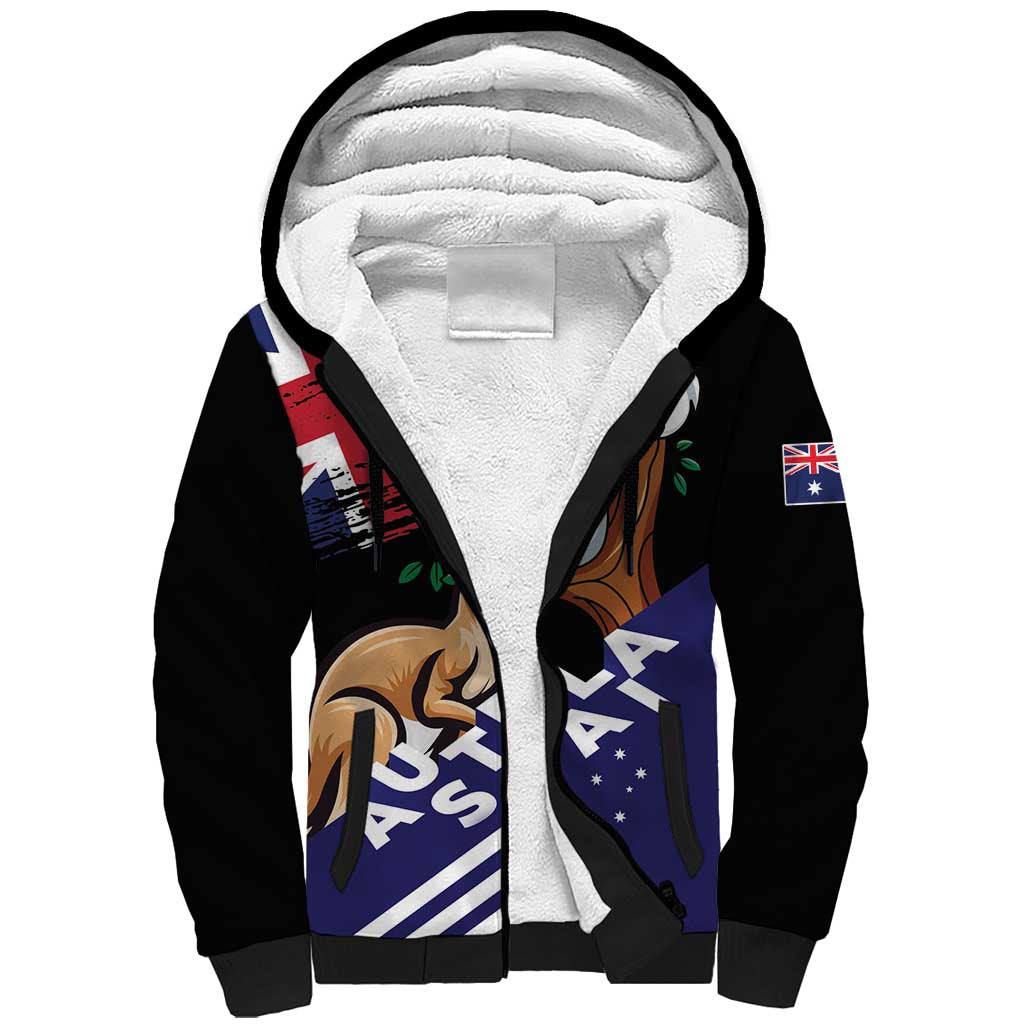 Personalised Australia Kangaroo Koala Together Sherpa Hoodie Special Edition - Wonder Print Shop