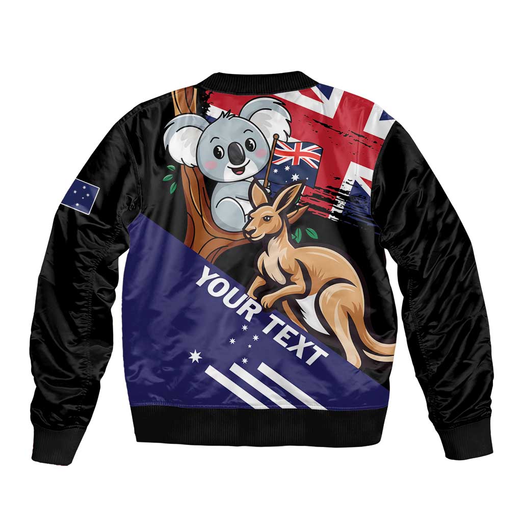 Personalised Australia Kangaroo Koala Together Sleeve Zip Bomber Jacket Special Edition - Wonder Print Shop