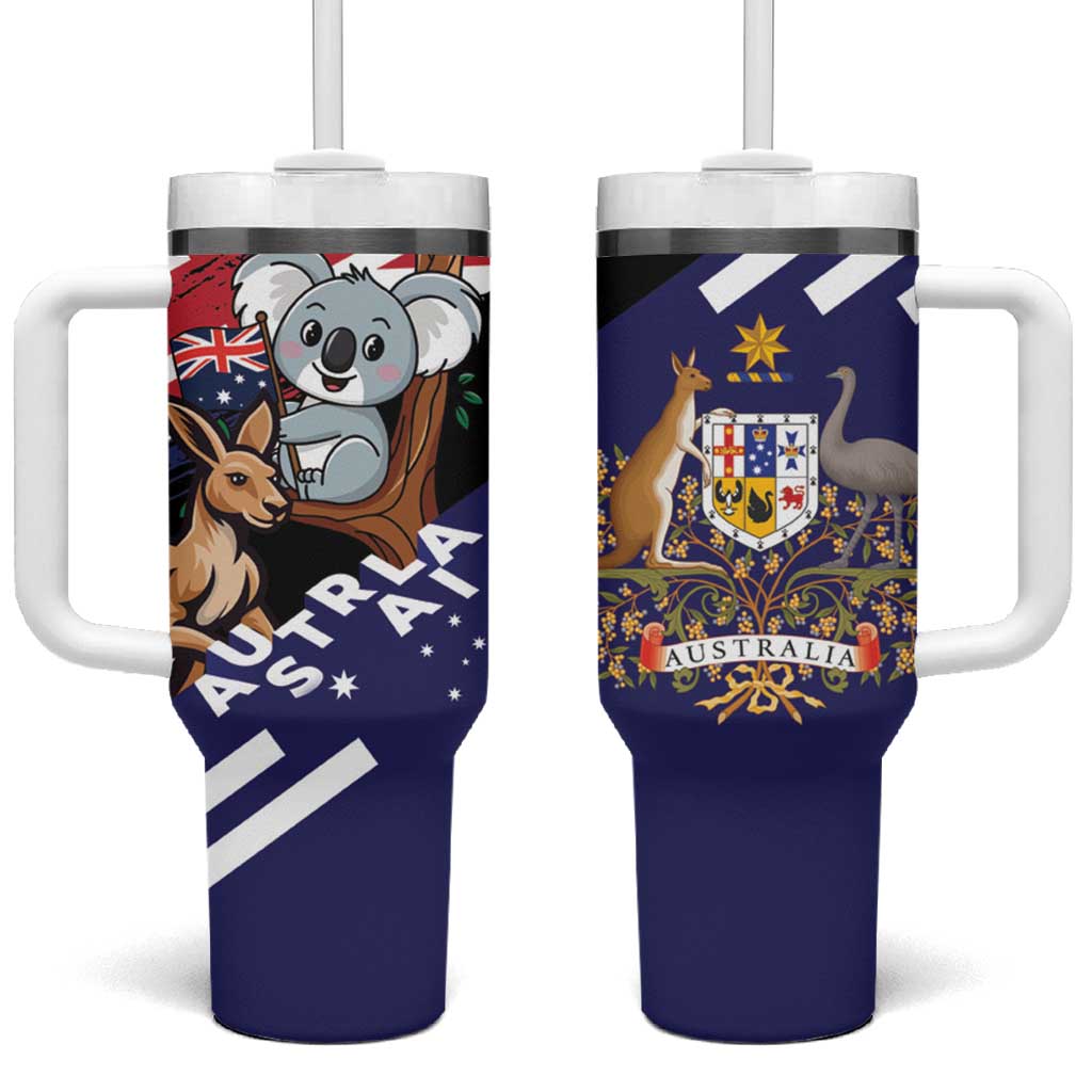 Personalised Australia Kangaroo Koala Together Tumbler With Handle Special Edition - Wonder Print Shop