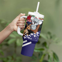 Personalised Australia Kangaroo Koala Together Tumbler With Handle Special Edition - Wonder Print Shop