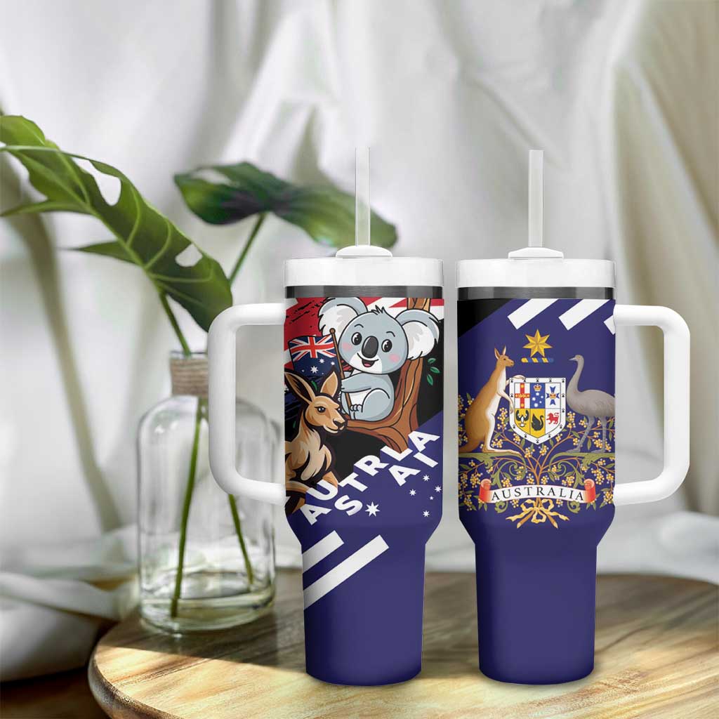 Personalised Australia Kangaroo Koala Together Tumbler With Handle Special Edition - Wonder Print Shop