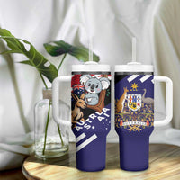 Personalised Australia Kangaroo Koala Together Tumbler With Handle Special Edition - Wonder Print Shop