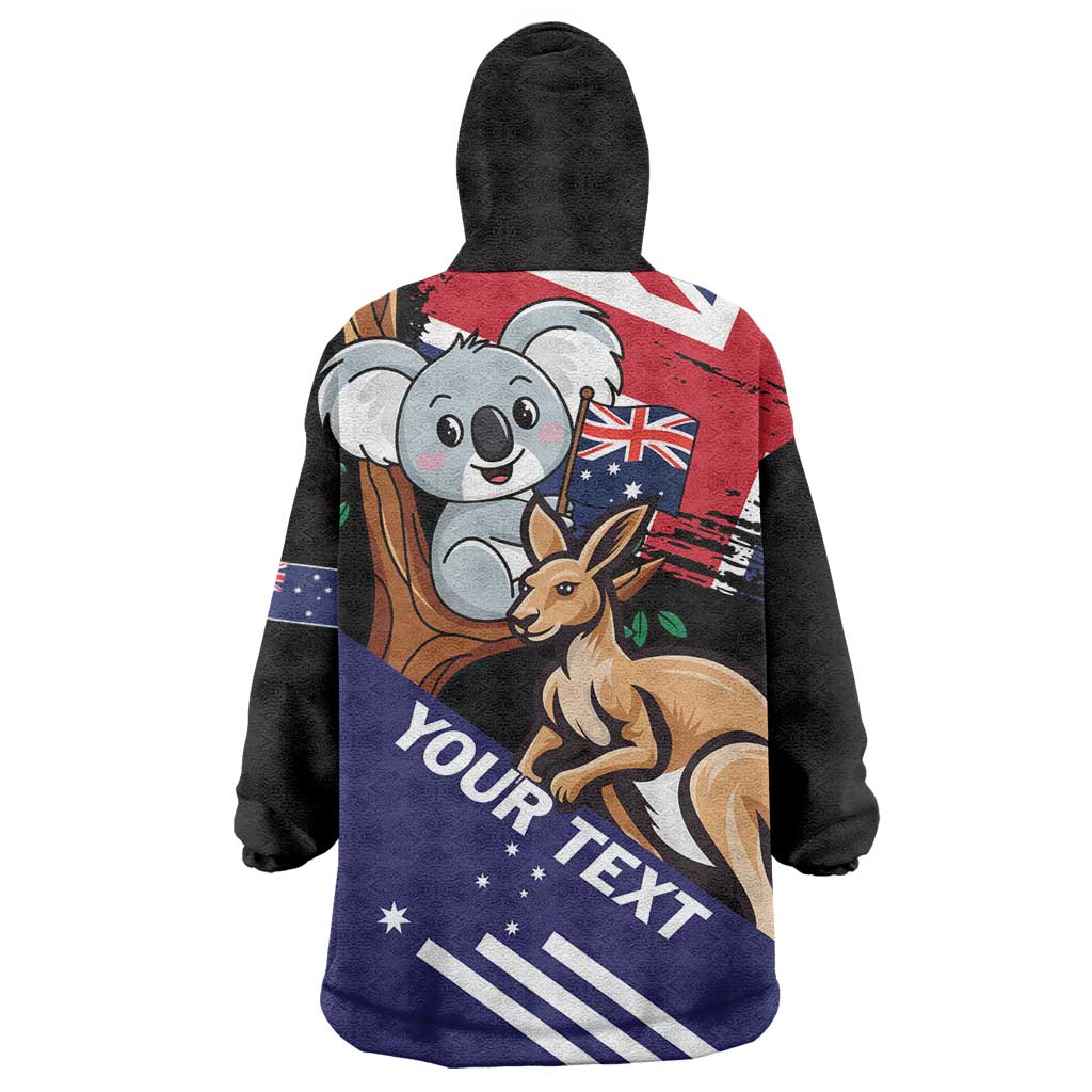 Personalised Australia Kangaroo Koala Together Wearable Blanket Hoodie Special Edition - Wonder Print Shop