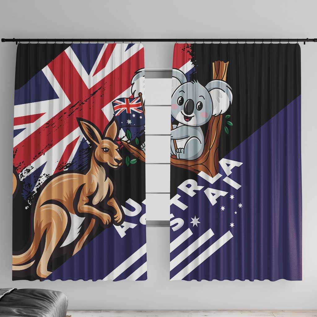 Australia Kangaroo Koala Together Window Curtain Special Edition - Wonder Print Shop
