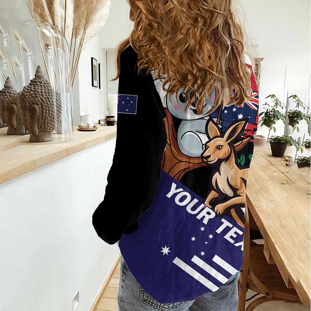 Personalised Australia Kangaroo Koala Together Women Casual Shirt Special Edition - Wonder Print Shop