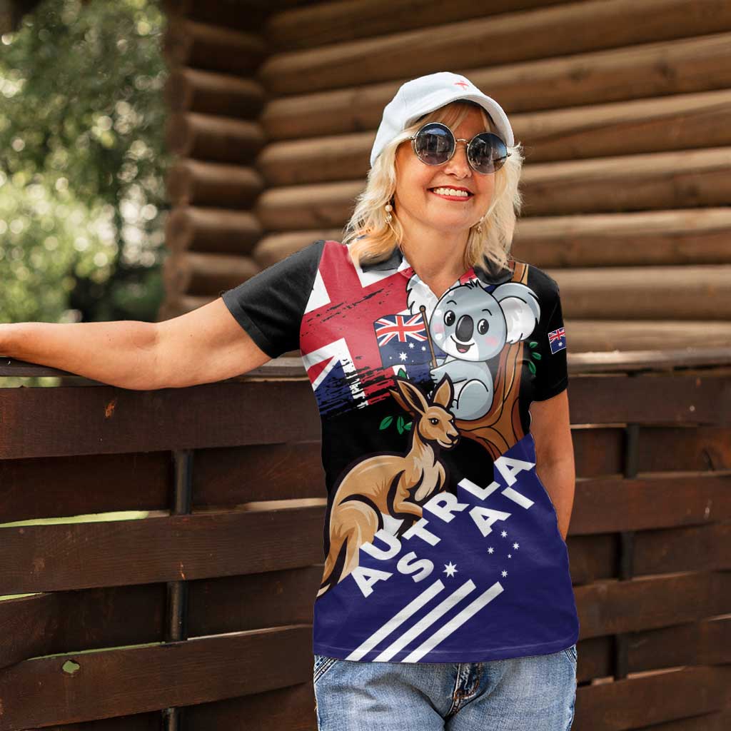 Personalised Australia Kangaroo Koala Together Women Polo Shirt Special Edition - Wonder Print Shop