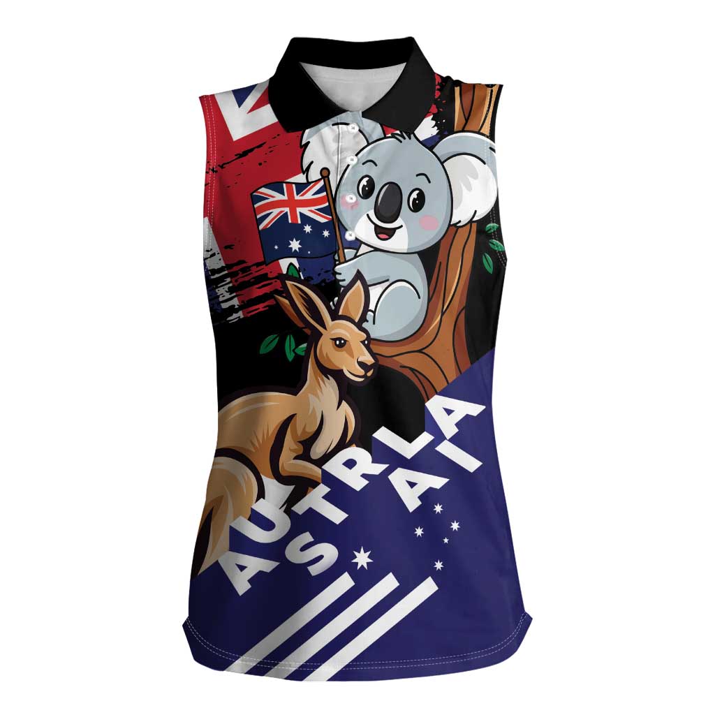 Personalised Australia Kangaroo Koala Together Women Sleeveless Polo Shirt Special Edition - Wonder Print Shop