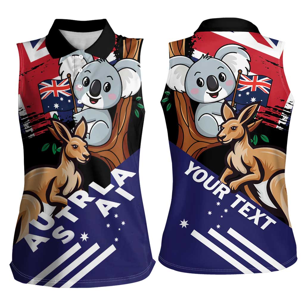 Personalised Australia Kangaroo Koala Together Women Sleeveless Polo Shirt Special Edition - Wonder Print Shop