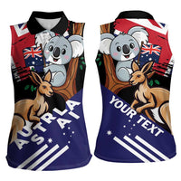 Personalised Australia Kangaroo Koala Together Women Sleeveless Polo Shirt Special Edition - Wonder Print Shop