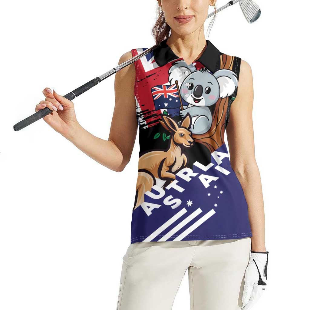 Personalised Australia Kangaroo Koala Together Women Sleeveless Polo Shirt Special Edition - Wonder Print Shop