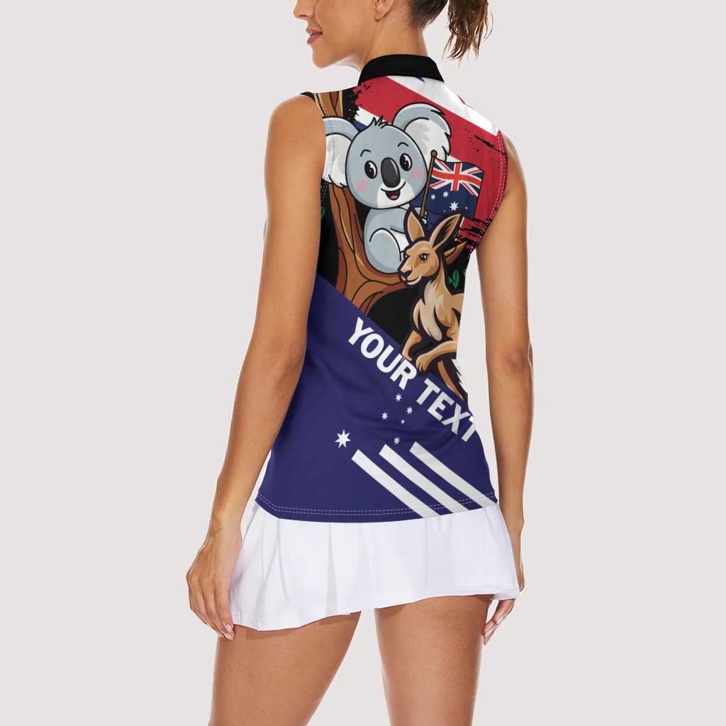 Personalised Australia Kangaroo Koala Together Women Sleeveless Polo Shirt Special Edition - Wonder Print Shop