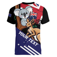 Personalised Australia Kangaroo Koala Together Women V-Neck T-Shirt Special Edition - Wonder Print Shop