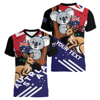 Personalised Australia Kangaroo Koala Together Women V-Neck T-Shirt Special Edition - Wonder Print Shop