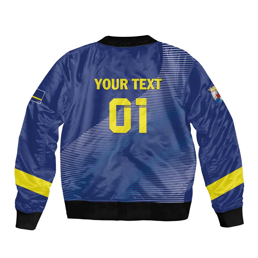 Custom Curacao Football Bomber Jacket La Familia Azul Go Champion