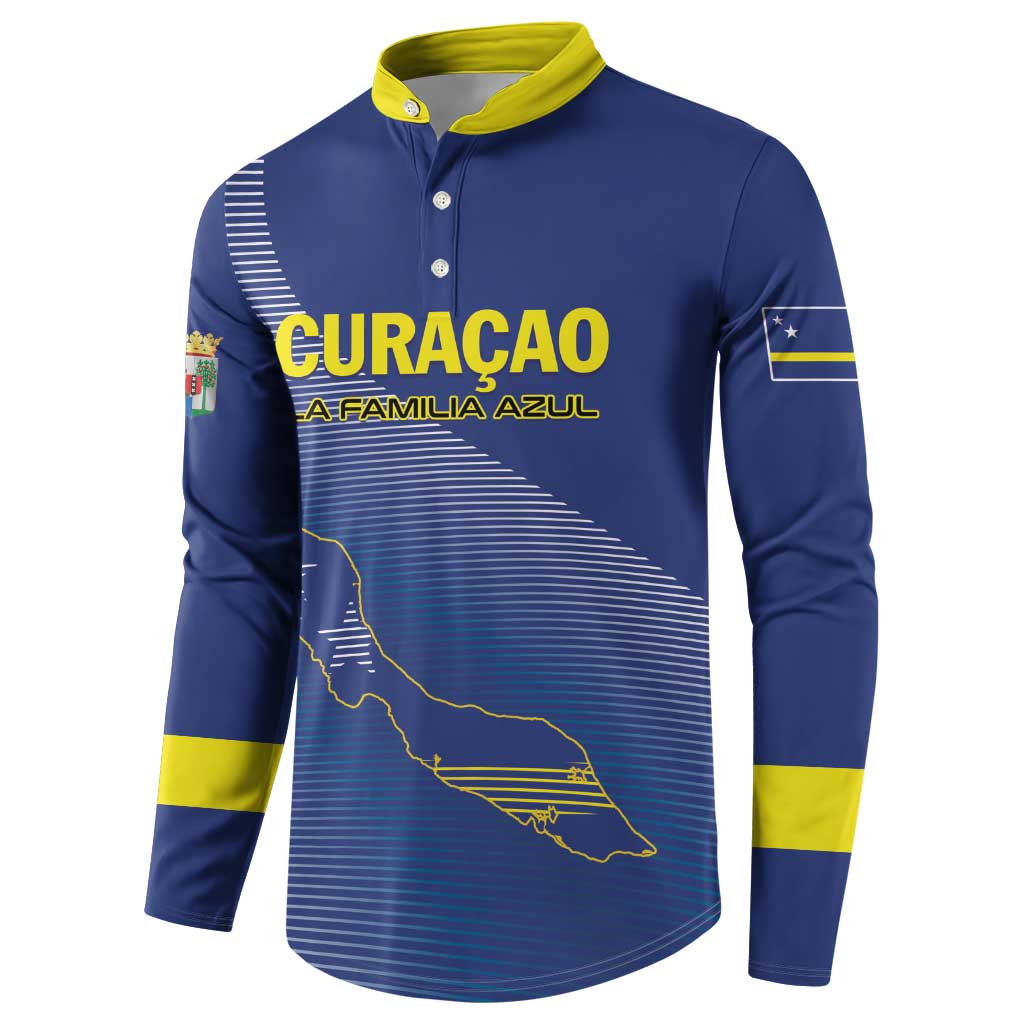 Custom Curacao Football Button Sweatshirt La Familia Azul Go Champion