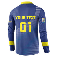 Custom Curacao Football Button Sweatshirt La Familia Azul Go Champion