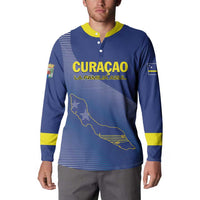 Custom Curacao Football Button Sweatshirt La Familia Azul Go Champion
