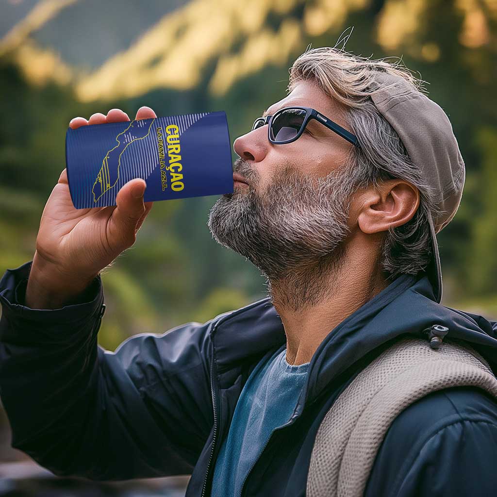 Custom Curacao Football 4 in 1 Can Cooler Tumbler La Familia Azul Go Champion