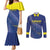 Custom Curacao Football Couples Matching Mermaid Dress and Long Sleeve Button Shirt La Familia Azul Go Champion