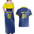 Custom Curacao Football Couples Matching Off Shoulder Maxi Dress and Hawaiian Shirt La Familia Azul Go Champion