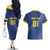 Custom Curacao Football Couples Matching Off The Shoulder Long Sleeve Dress and Hawaiian Shirt La Familia Azul Go Champion
