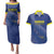 Custom Curacao Football Couples Matching Puletasi and Hawaiian Shirt La Familia Azul Go Champion