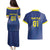 Custom Curacao Football Couples Matching Puletasi and Hawaiian Shirt La Familia Azul Go Champion