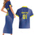 Custom Curacao Football Couples Matching Short Sleeve Bodycon Dress and Hawaiian Shirt La Familia Azul Go Champion