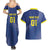 Custom Curacao Football Couples Matching Summer Maxi Dress and Hawaiian Shirt La Familia Azul Go Champion