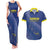 Custom Curacao Football Couples Matching Tank Maxi Dress and Hawaiian Shirt La Familia Azul Go Champion