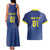 Custom Curacao Football Couples Matching Tank Maxi Dress and Hawaiian Shirt La Familia Azul Go Champion