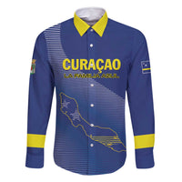 Custom Curacao Football Family Matching Long Sleeve Bodycon Dress and Hawaiian Shirt La Familia Azul Go Champion