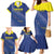 Custom Curacao Football Family Matching Mermaid Dress and Hawaiian Shirt La Familia Azul Go Champion