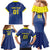 Custom Curacao Football Family Matching Mermaid Dress and Hawaiian Shirt La Familia Azul Go Champion
