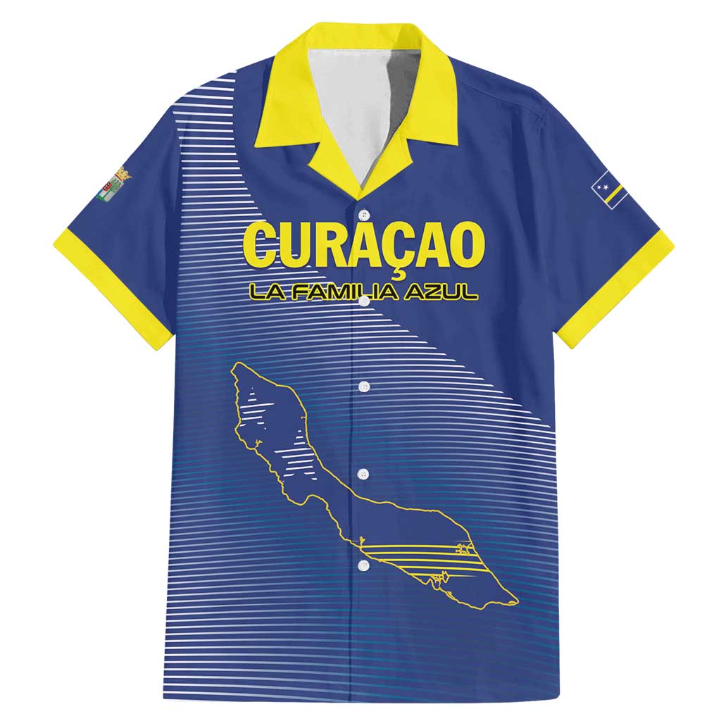 Custom Curacao Football Family Matching Mermaid Dress and Hawaiian Shirt La Familia Azul Go Champion