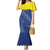 Custom Curacao Football Family Matching Mermaid Dress and Hawaiian Shirt La Familia Azul Go Champion