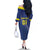 Custom Curacao Football Family Matching Off The Shoulder Long Sleeve Dress and Hawaiian Shirt La Familia Azul Go Champion