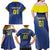 Custom Curacao Football Family Matching Off Shoulder Maxi Dress and Hawaiian Shirt La Familia Azul Go Champion