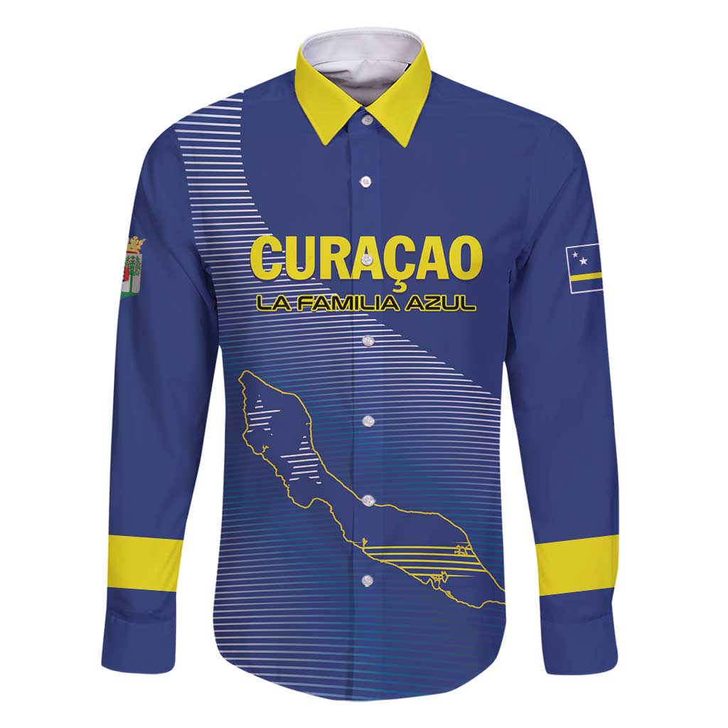 Custom Curacao Football Family Matching Off Shoulder Short Dress and Hawaiian Shirt La Familia Azul Go Champion