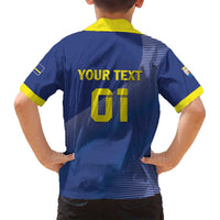 Custom Curacao Football Family Matching Puletasi and Hawaiian Shirt La Familia Azul Go Champion